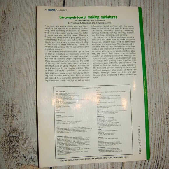 The Complete Book of Making Miniatures - Paperback Book By Thelma R. Newman - Picture 4 of 4